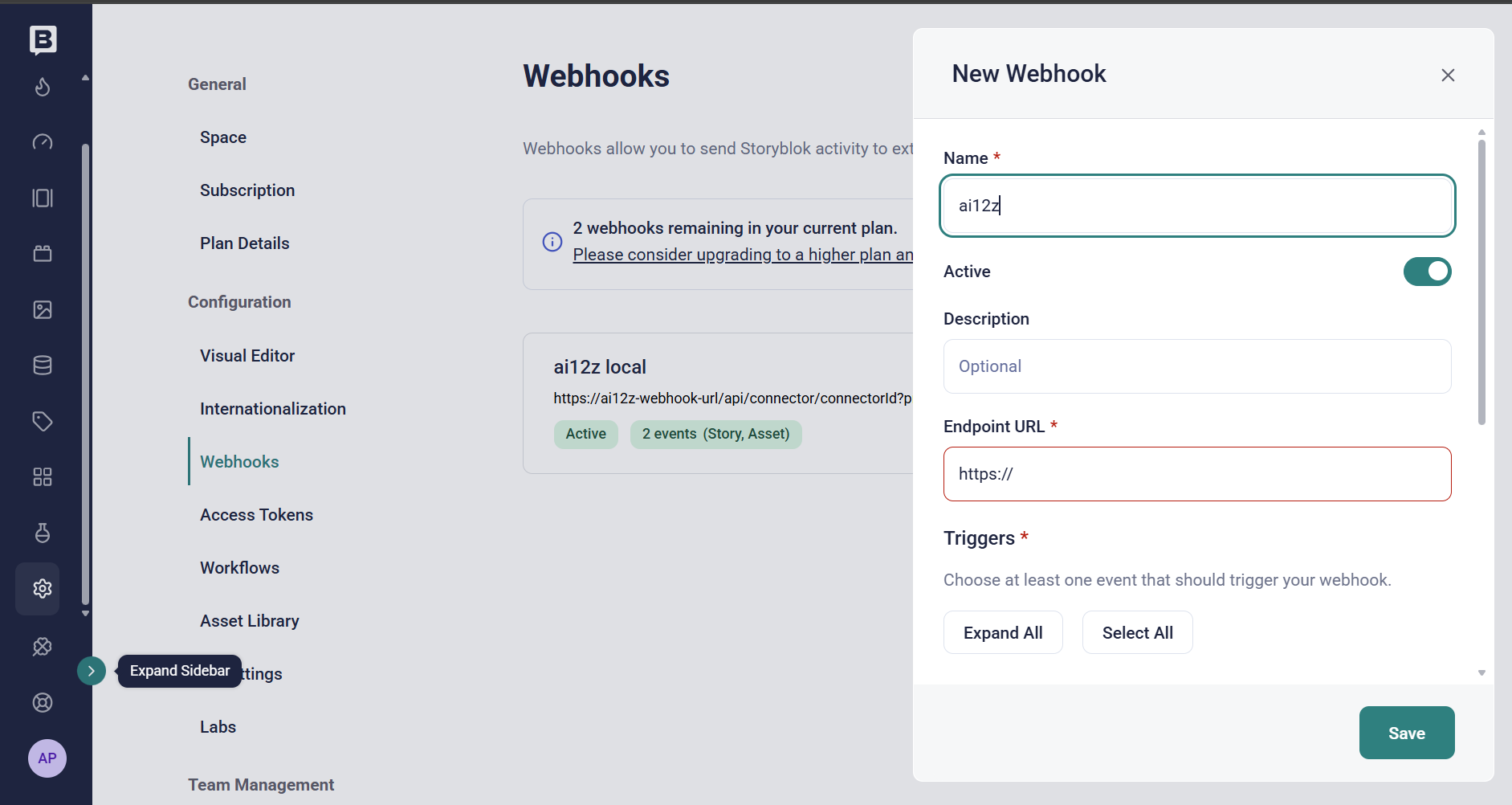 add webhook