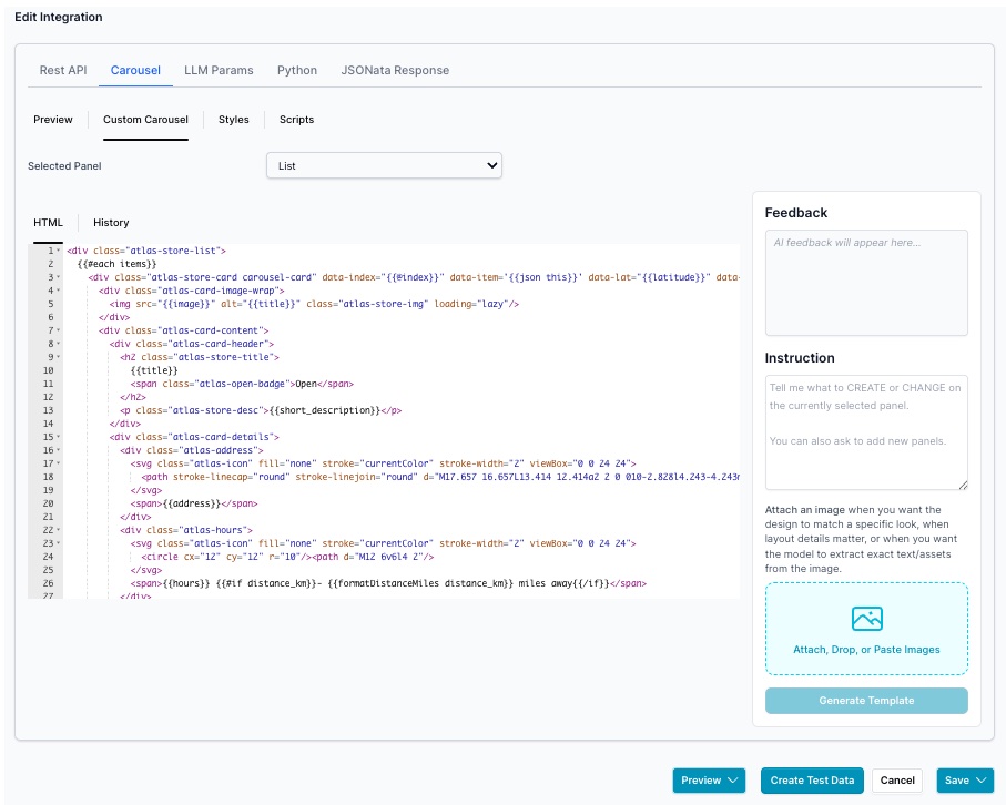 Handlebars card creation