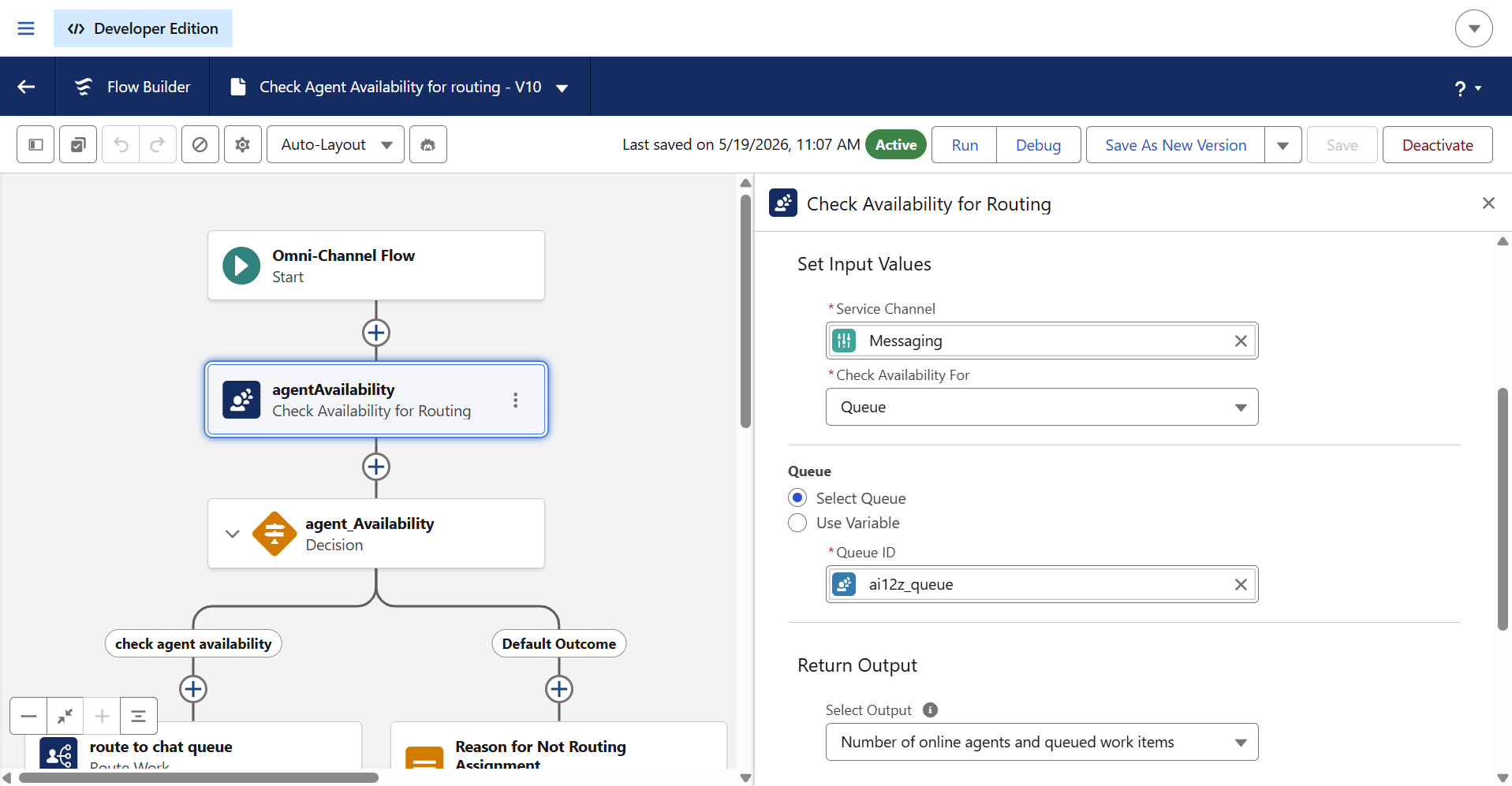 Check Agent Avilability Routing