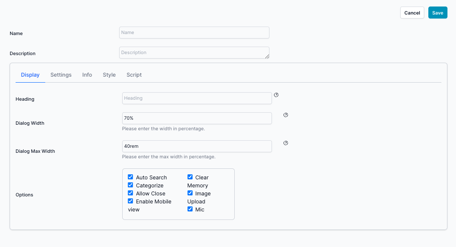 Bot Configuration Screen