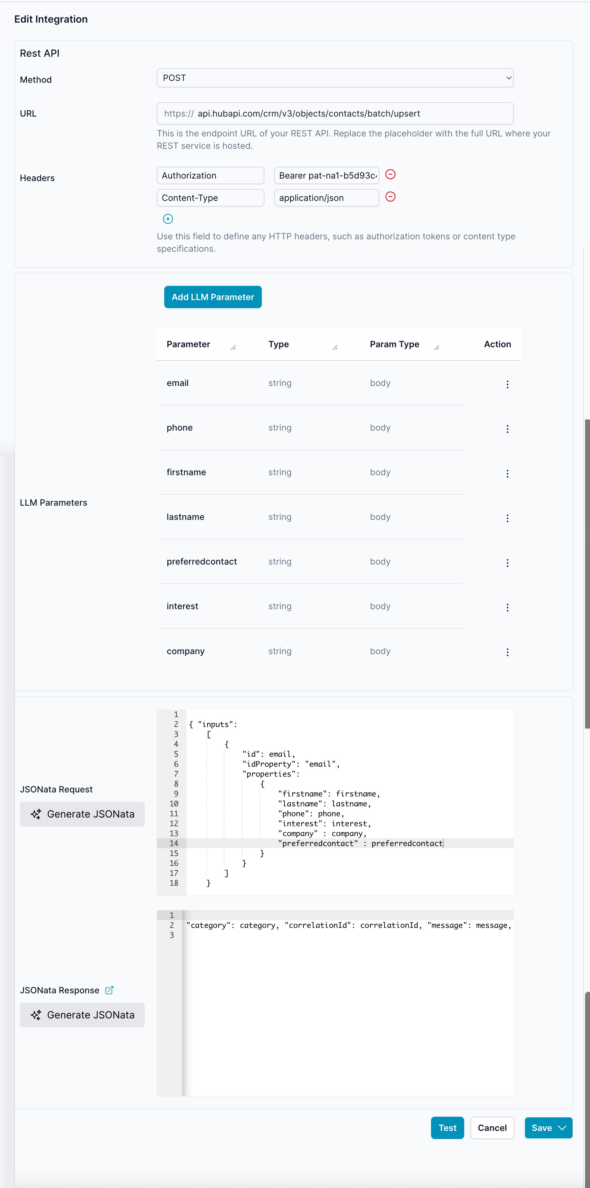Integration Configuration