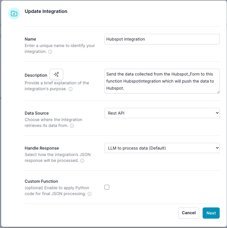 Integration Configuration