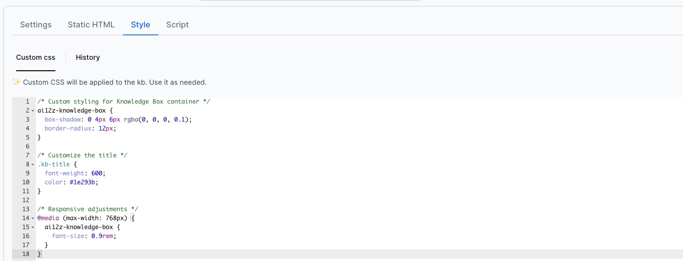 kb additional styles