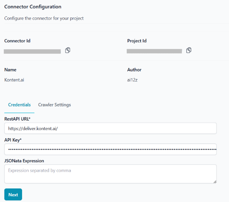 Kontentai connector configuration example