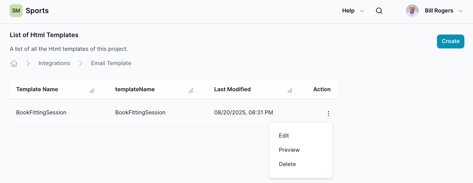 List and manage templates