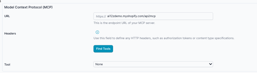 Inserting the URL and headers