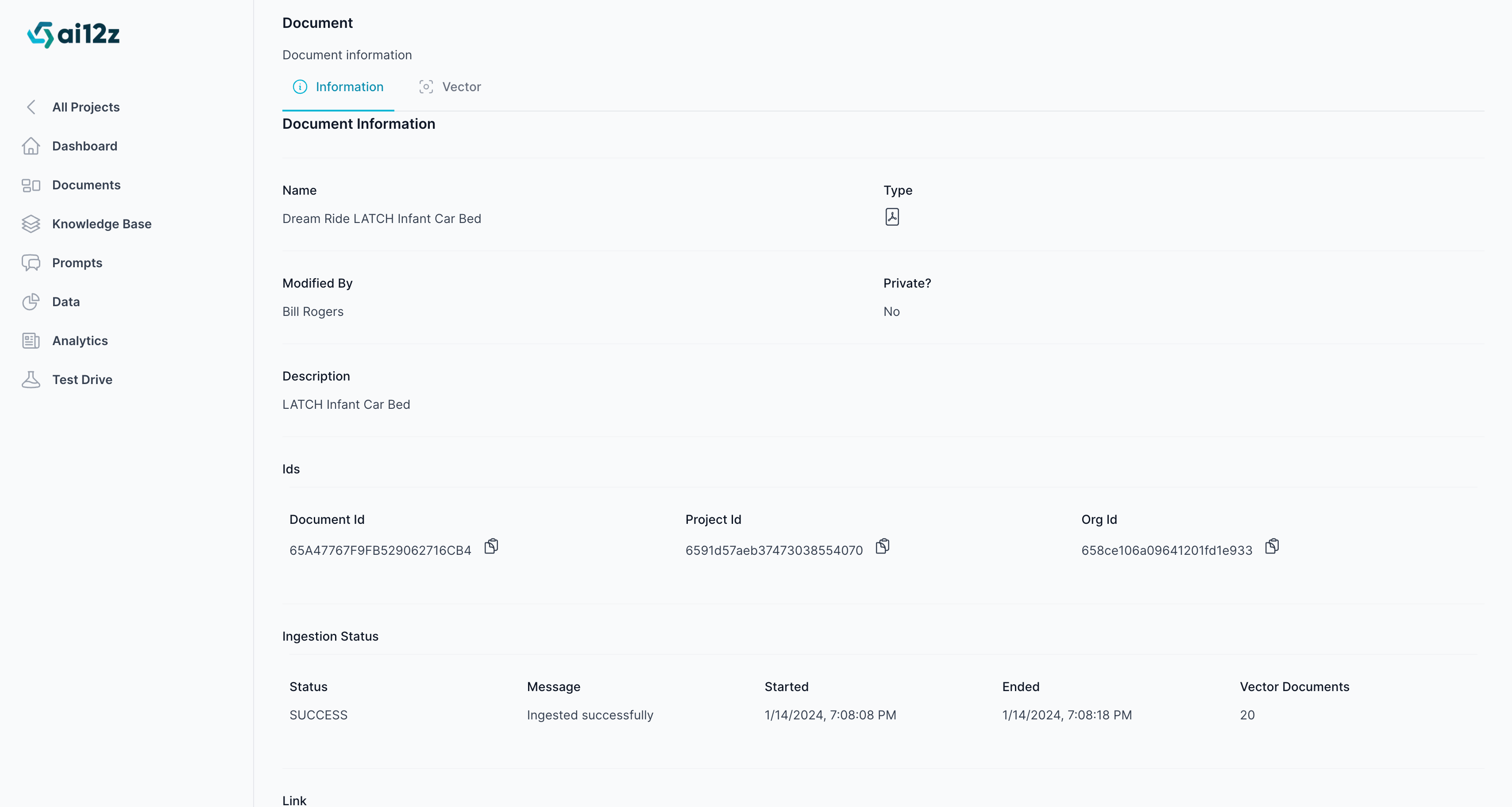 Showing the Document Information Details of PDF document