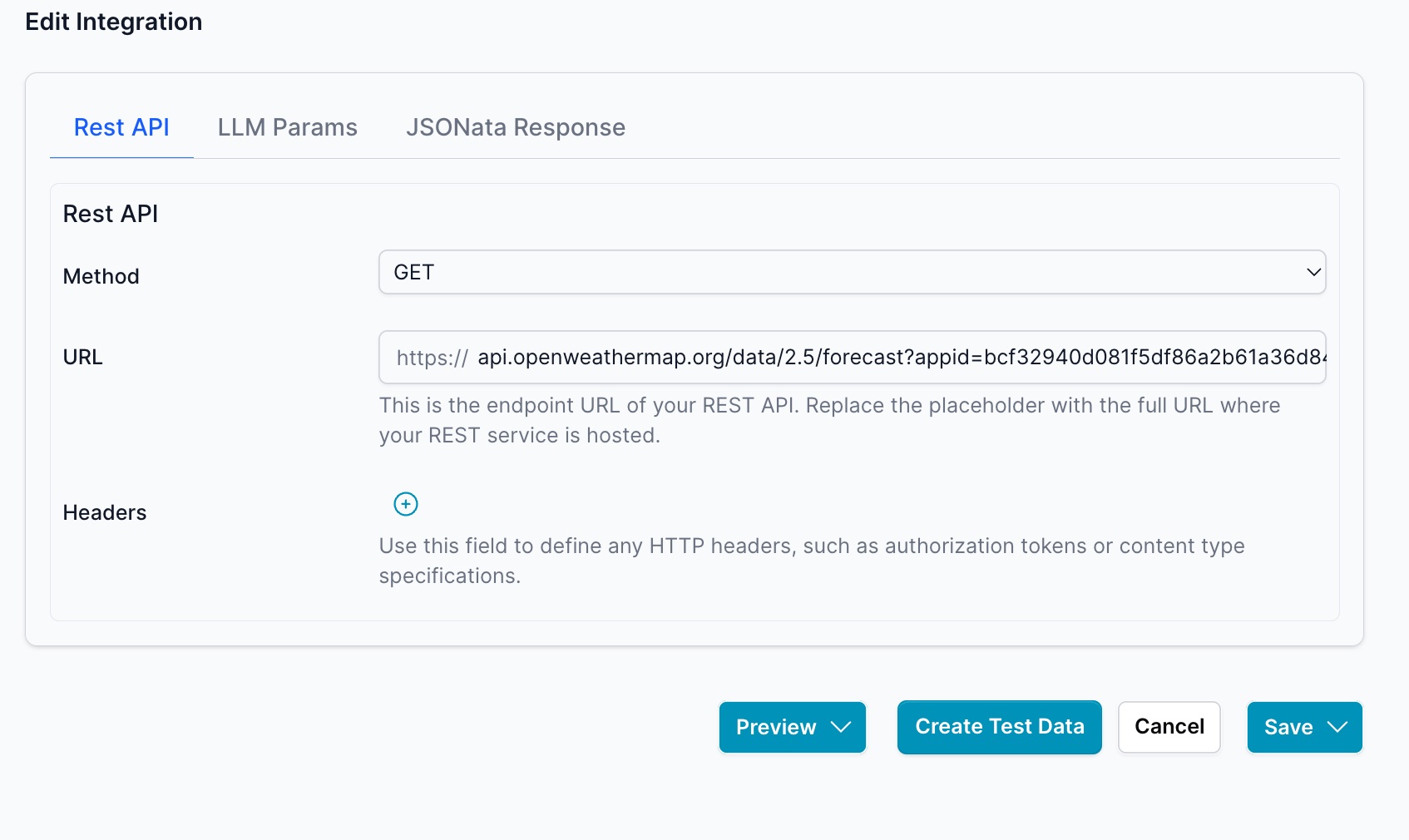 REST API Configuration