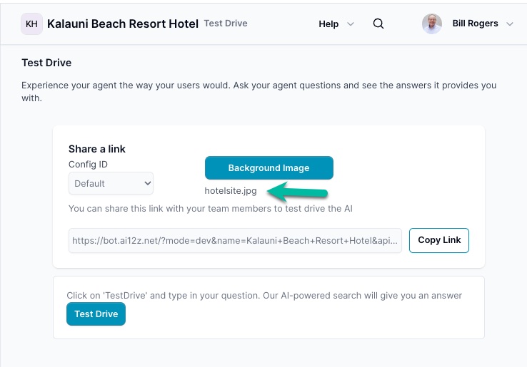 Background Image Upload