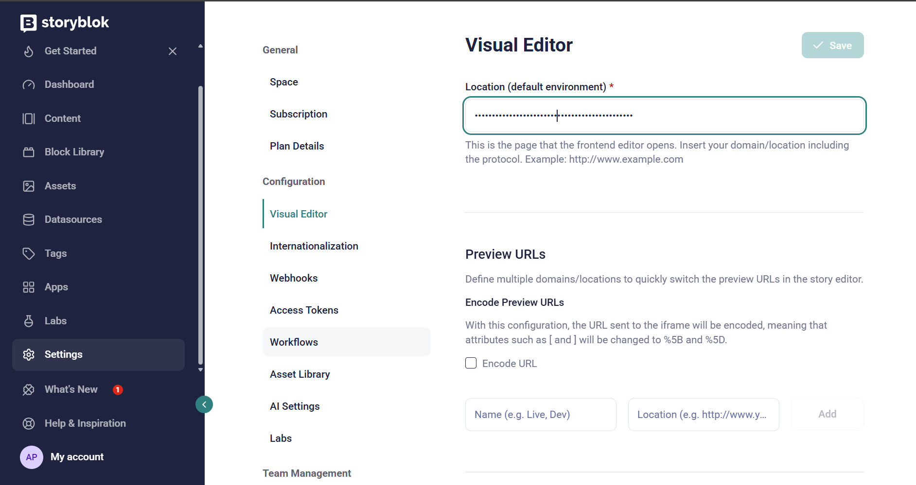 Site url