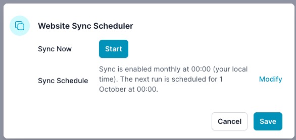 Reviewing sync schedule