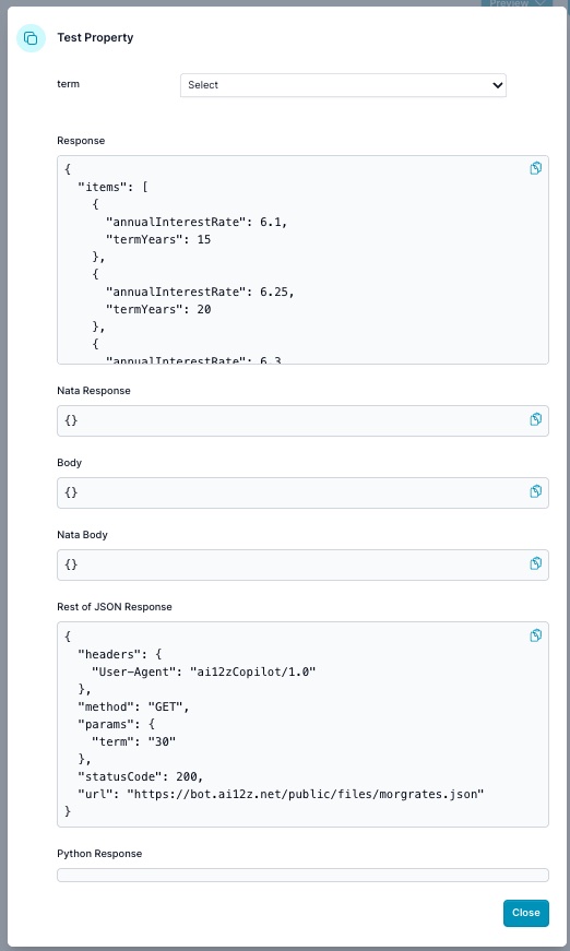 API Test Data Response