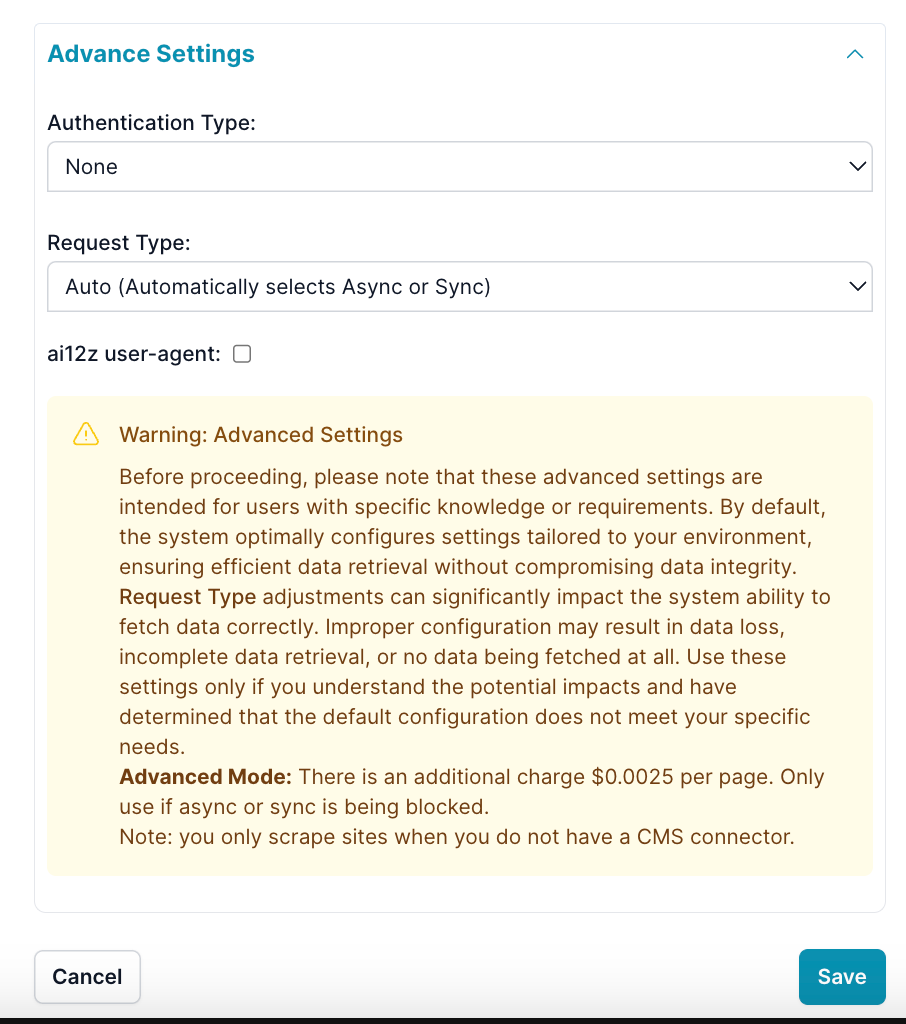 URL upload advance settings