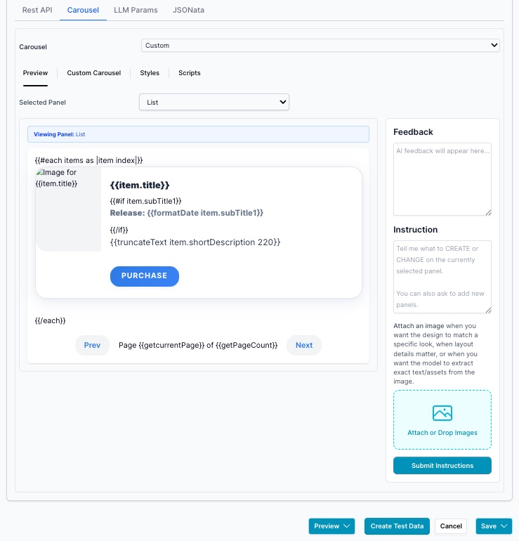 Vibe Coding - Carousel List Panel