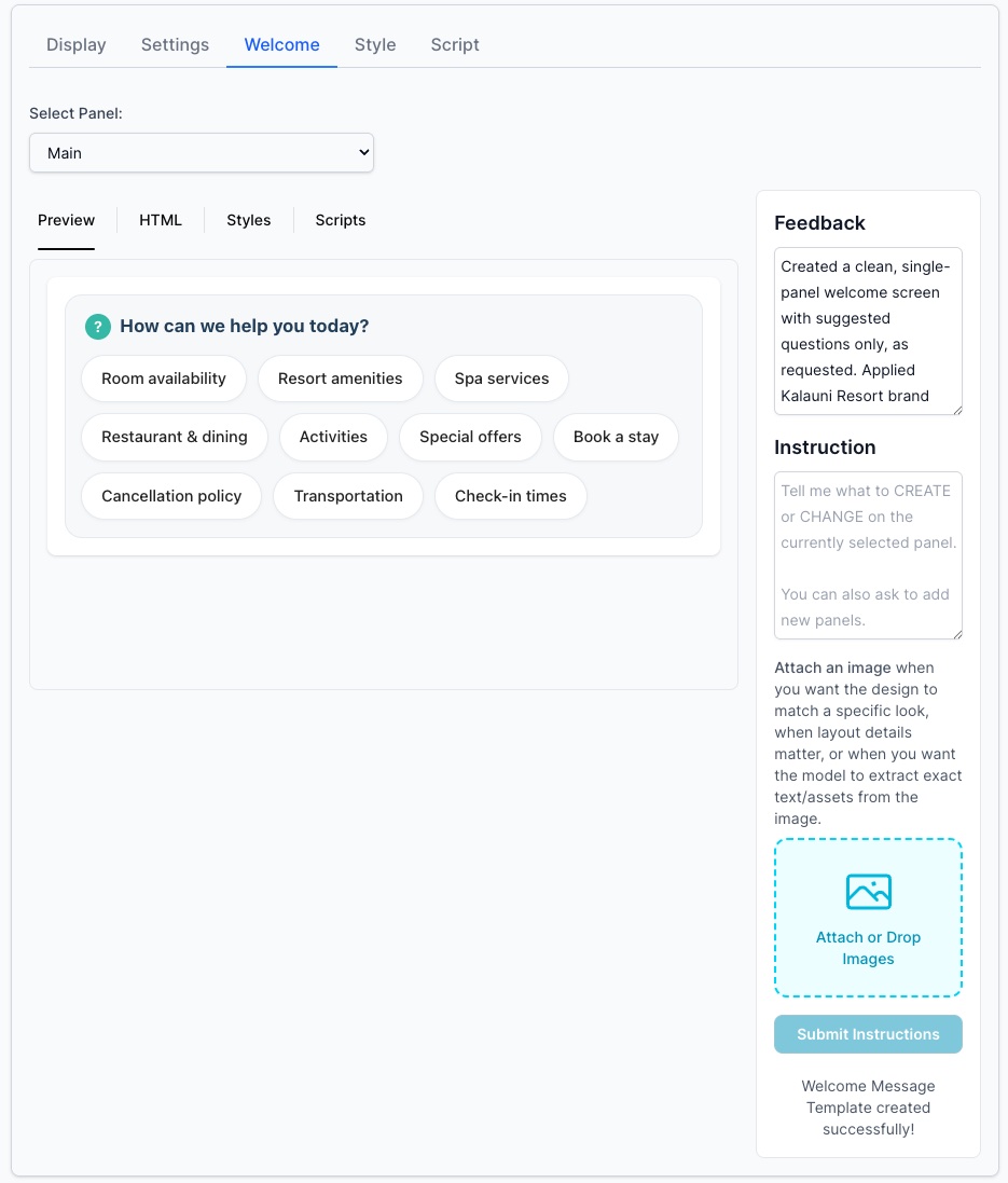Welcome tab for CTA Config