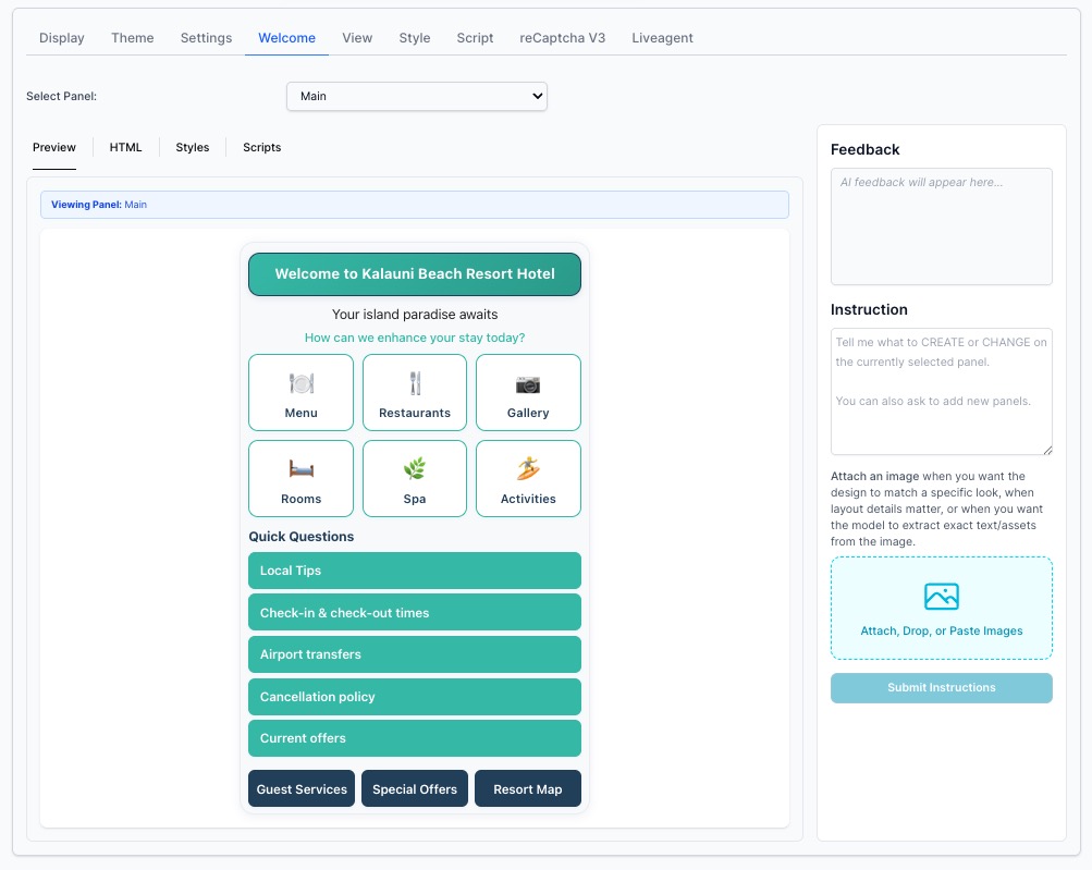 Welcome tab for CTA Config