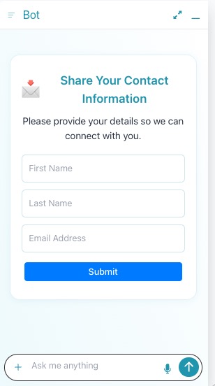 Bot welcome Message
